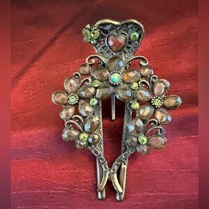 Green Faux Jewel Hair Clip